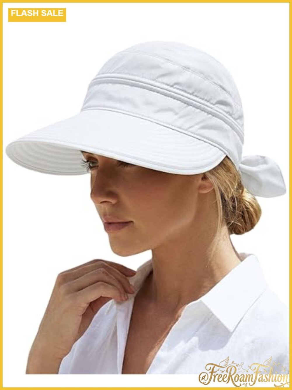 Women's 2-in-1 Sun Visor Hat Ponytail Friendly Quick Dry UPF 50+ Wide Brim